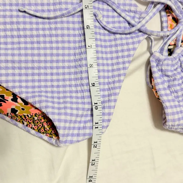 Maaji Lavender Gingham Reversible Trikini One-Piece Swimsuit size Small- NWT - Image 14