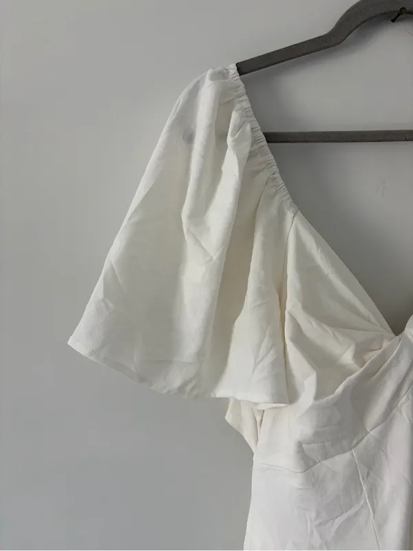 Baltic Born Indie Back Tie Dress Off White Maxi Dress NWT Large - Image 4