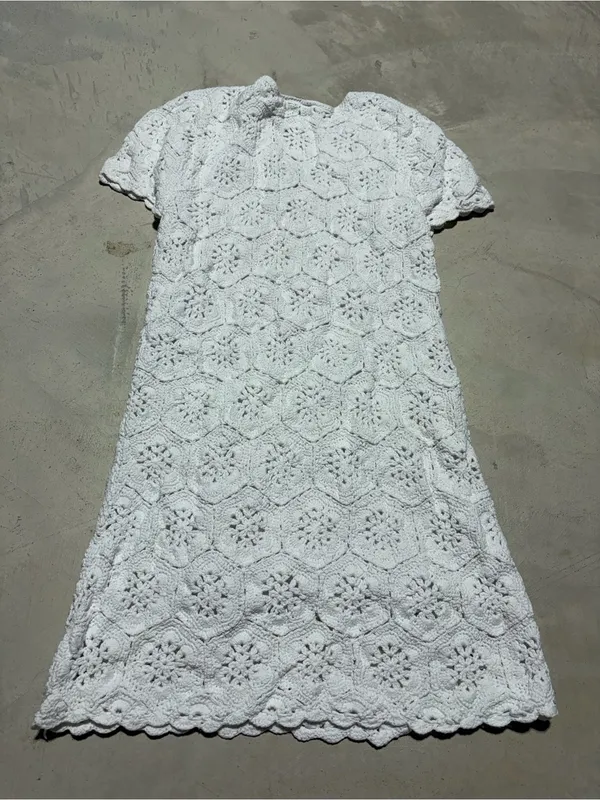 Show Me Your MuMu Palmer fleetwood White Crochet dress medium - Image 9