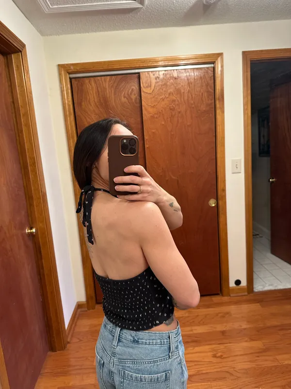 American Eagle Cropped Halter Tank Top - Image 3