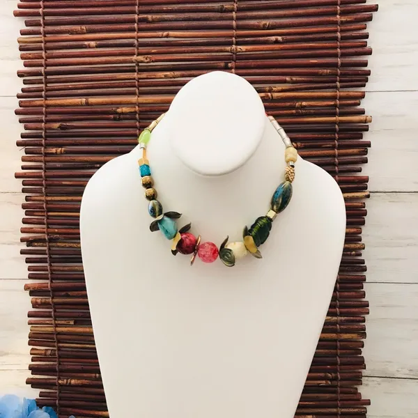 Chico’s Mixed Media Colorful Stone Necklace - Image 3