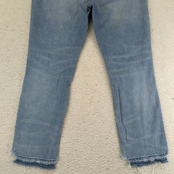 J Crew Slim Boyfriend Jean Women's Size 28‎ Light Wash Distressed Raw Hem Denim - Image 9