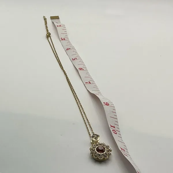 14K Gold Plated Stainless Steel Pink Crystal Necklace Earrings Ring Set NWOT - Image 7