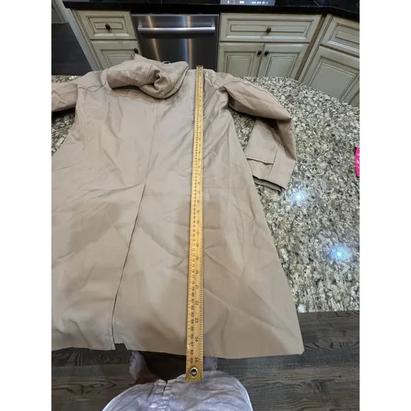 Calvin Klein Water Resistant A-Line Trench Coat Tan Size Small Hooded - Image 16