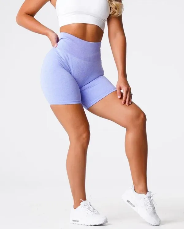 NVGTN Periwinkle Scrunch Seamless Shorts - Image 3