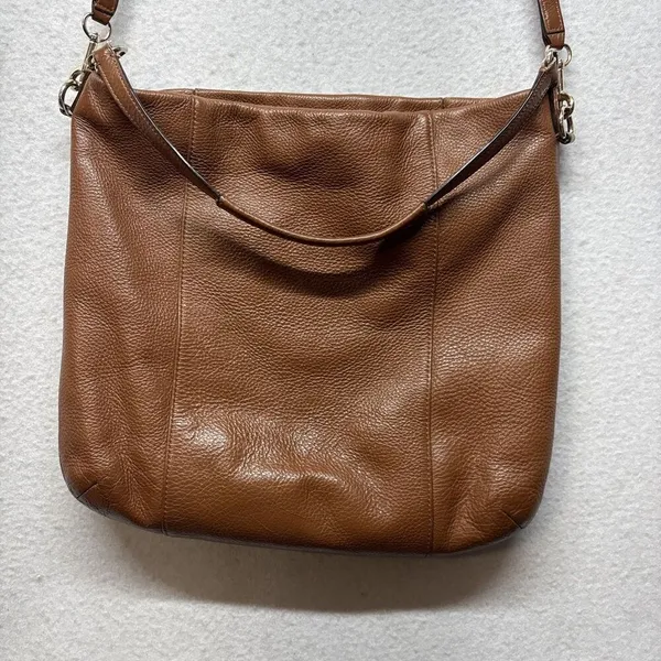 Coach Brown Pebbled Leather Madison Isabelle Hobo Bag Purse Shoulder Crossbody - Image 10
