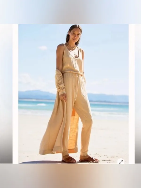 Free People Bicoastal Romper Set in Papaya Sun - Image 9