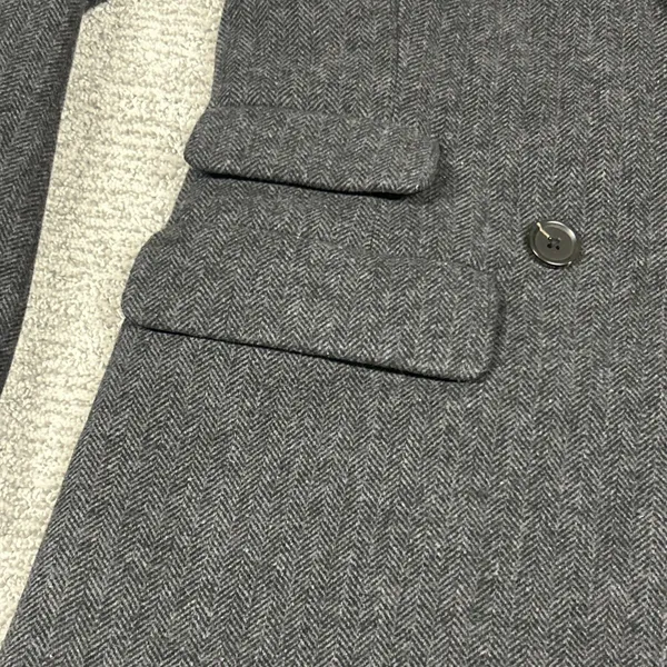 Abercrombie & Fitch Pea Coat Womens Small Wool Blend Herringbone Double Breasted - Image 4