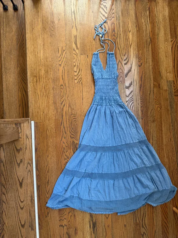 Amazon Blanco by Nature Blue halter maxi dress - Image 3