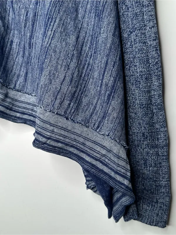 Free People Blue Asymmetrical Hook & Eye Cardigan Sweater Large - Image 4