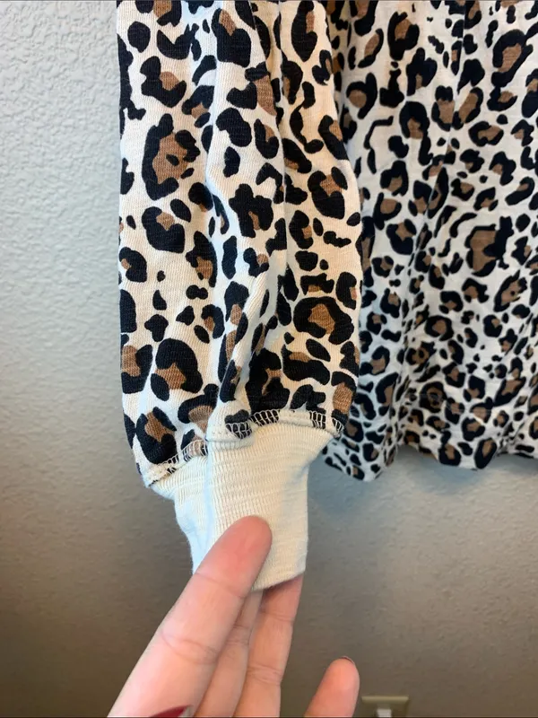 M & S Collection cheetah sweatshirt sz 12 Preppy animal print comfy cozy - Image 3