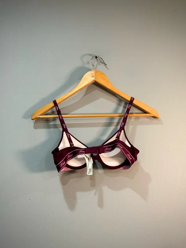 Purple Victoria's Secret PINK Wear Everywhere T-Shirt Bra Size 32B EUC - Image 4