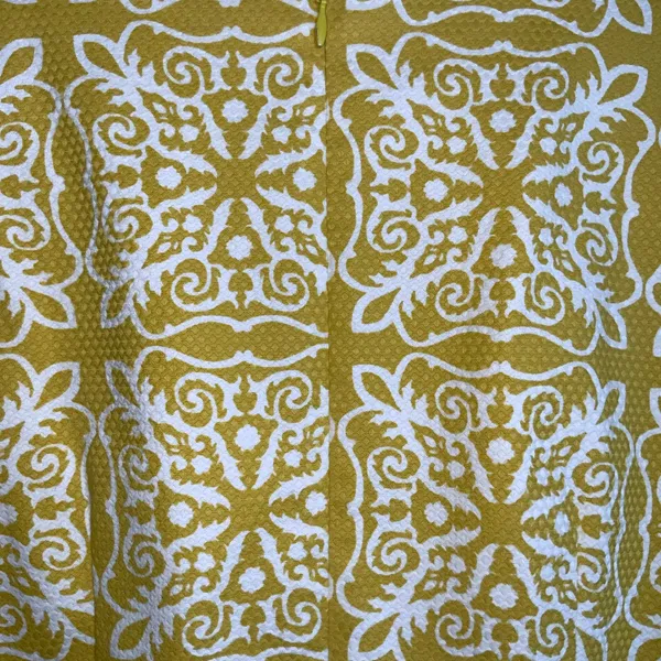 Boden Mustard Yellow Patterned Sleeveless Midi Sheath Classic Dress Size 6 - Image 8