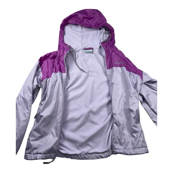 Columbia windbreaker hoodie fleece lined Sz M Women's Lavender Lilac Ski - Image 7