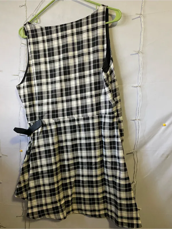 Cider Black & White Plaid Mini Dress - Image 3