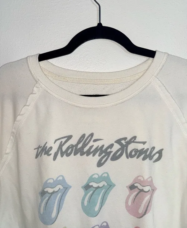 Maurices The Rolling Stones Sweatshirt Cream Multi Band Graphic - Image 3