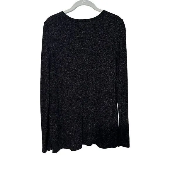 Old Navy Women's Gold‎ Metallic Long Sleeve Sweater Size Large V-Neck - Image 2