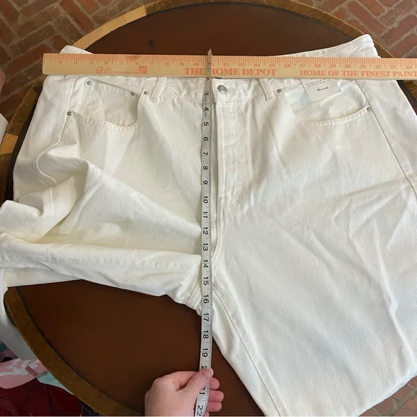 Madewell The Plus Curvy Pieced Barrel-Leg Jean in tile‎ white size 20 20W NWT - Image 8