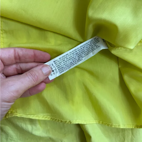 English Factory Chartreuse Square Neck Flutter Sleeve Tiered Midi Dress Sz S 🧡🍄 - Image 14