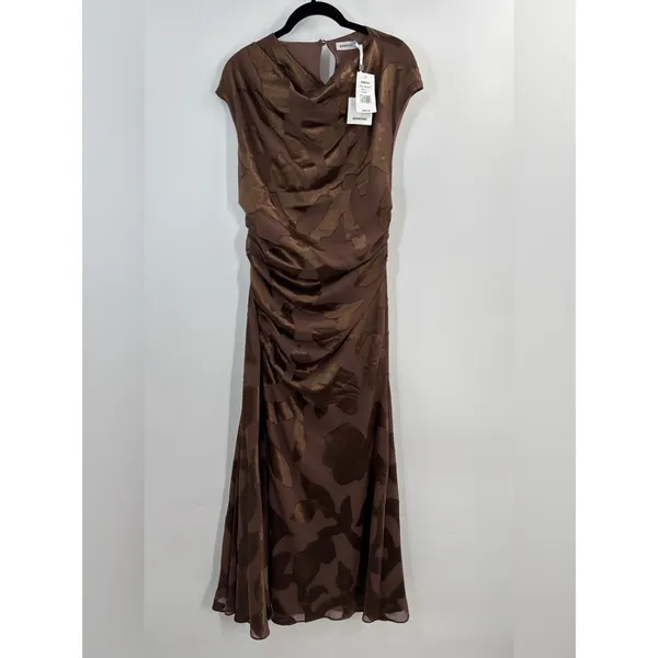 Simkhai Burke Draped Midi Dress in Cocoa Brown Size 4 - Image 4