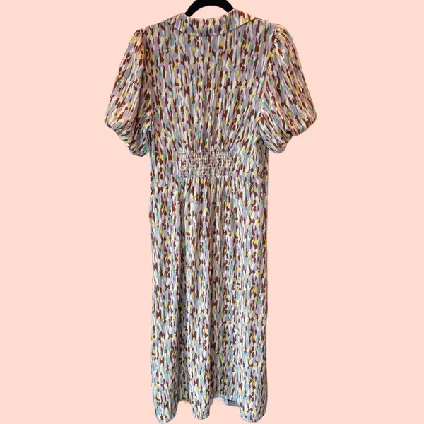 NWT Melloday Puff Sleeve Patterned Dress Size Small - Image 4