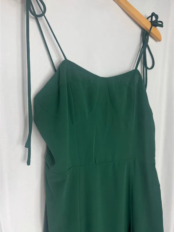 Rihoas wedding party evening dress Dark Green Tie-Shoulder chiffon S NWOT - Image 7