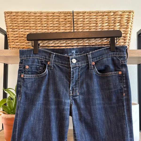 7 For All Mankind Mid-Rise Dojo Crop Jeans, 28 - Image 2