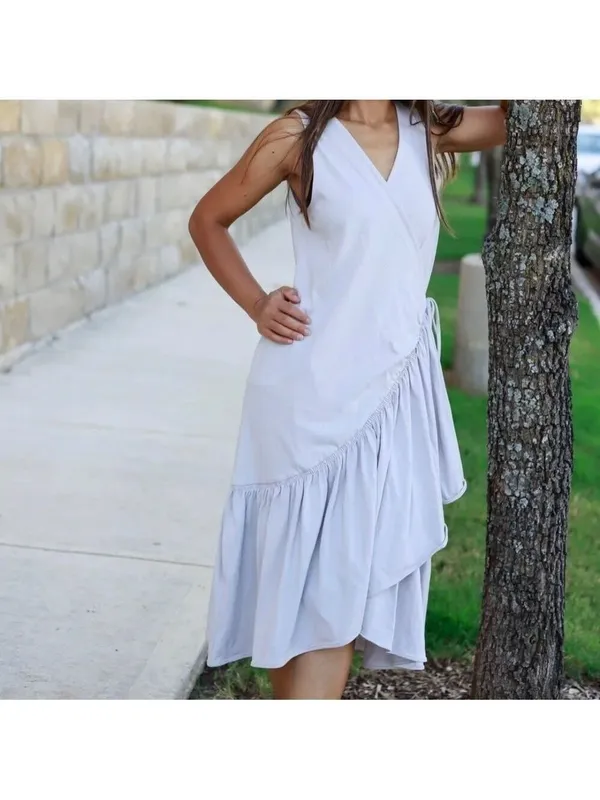 Zara NWT 100% cotton wrap dress with ruffles Sz S - Image 2