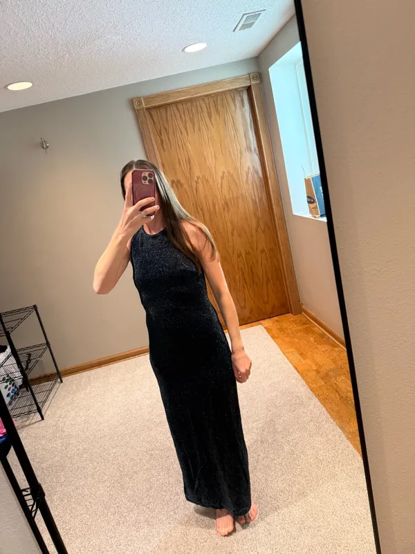 Vintage All the Jazz Green and Purple Shimmer Sleeveless Maxi Dress Size 4/6 - Image 10