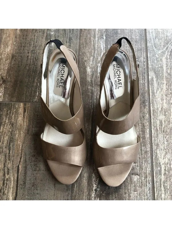 MICHAEL Michael Kors Leather Strappy Heels Size 8.5 - Image 3