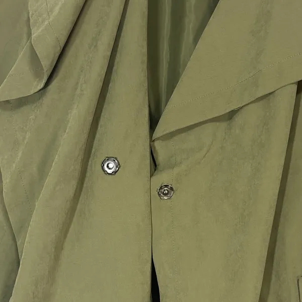 Metaphor NWT Women's Belted Trench Coat Olive‎ Green Sz XL Minimalist Neutral Utility - Image 6