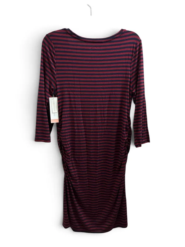 Liz Lange for Target Maternity Berry/Navy Stripe Midi Dress - Image 2