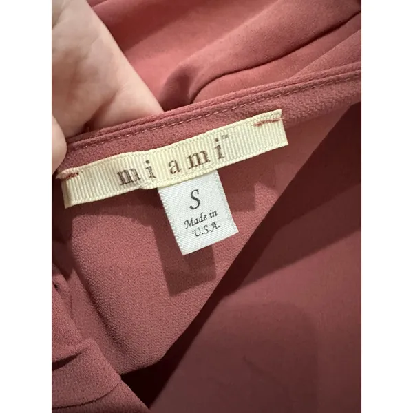Rust Pink Long-Sleeve Blouse with Open Back Detail By Miami‎ S - Image 5