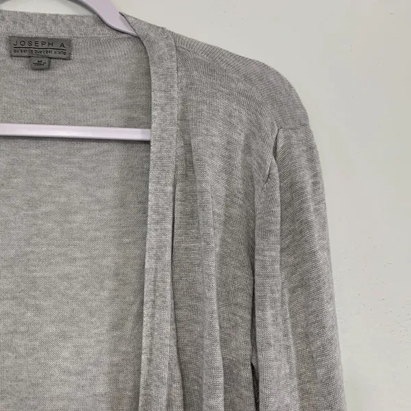 Joseph A Long Length Light Grey Open Front Cardigan Size M - Image 2