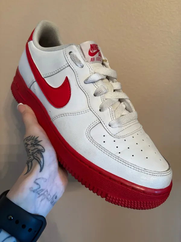 Nike Air Force 1 GS 'White Red Sole' - Image 2