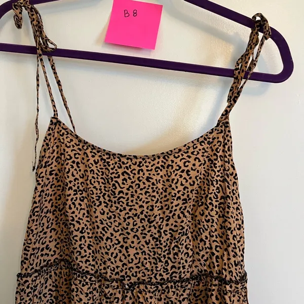Leopard print sun dress Tan Size L - Image 2