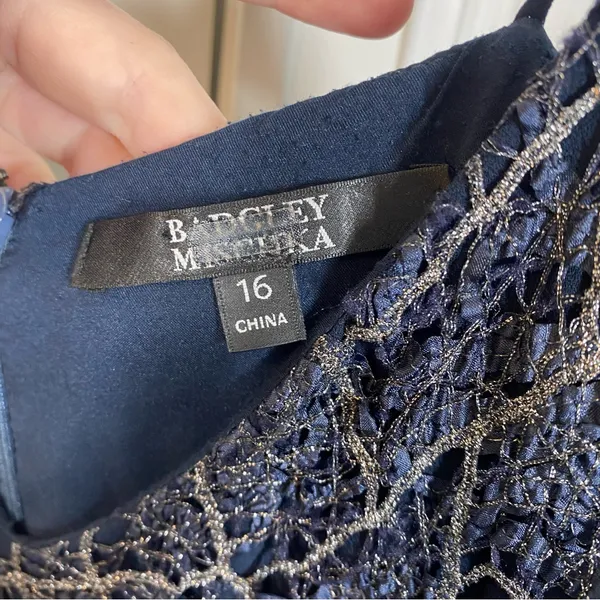 Badgley Mischka Navy Ballerina Formal Gown size‎ 16 formal gala black tie - Image 6