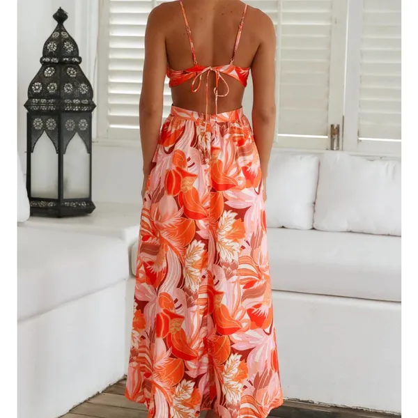 Hello Molly Strike Twice Maxi Dress Orange - Image 4