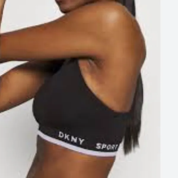 DKNY Sport Womens Black Strappy Seamless Low-Impact Padded Sports Bra Si… #7 - Image 3