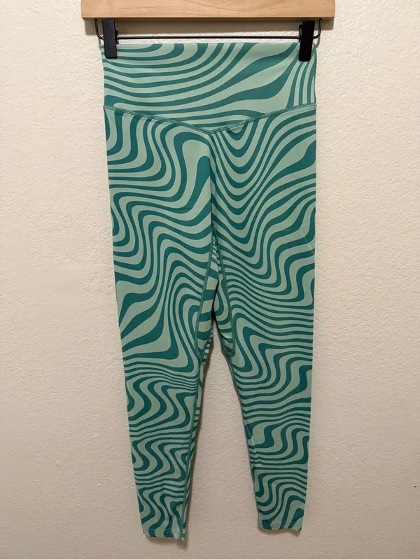 Vitality Balance Athletica Storm Pant Habitat Swirl Leggings Medium Blue Green - Image 3