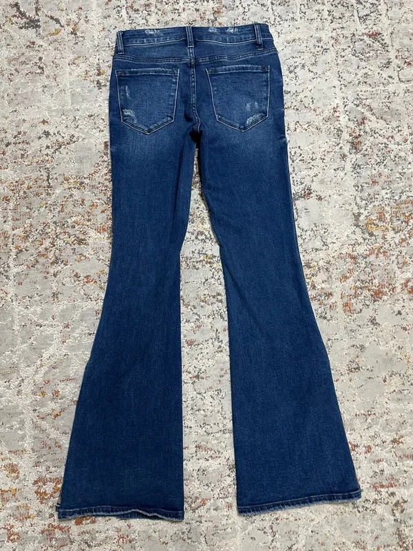 Vervet Flare Jeans Leopard Slit Size 26 - Image 3
