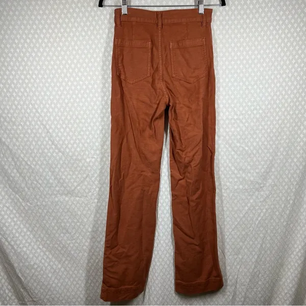 Faherty Burnt Orange Stretch Terry Patch‎ Pocket Bootcut Pants - Image 5