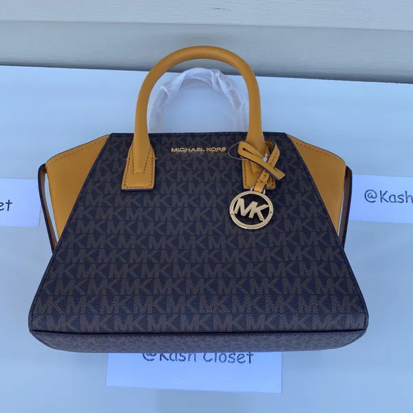 Michael Kors SM Avril Top-Zip Satchel | Purse | Handbag - Marigold - Image 6