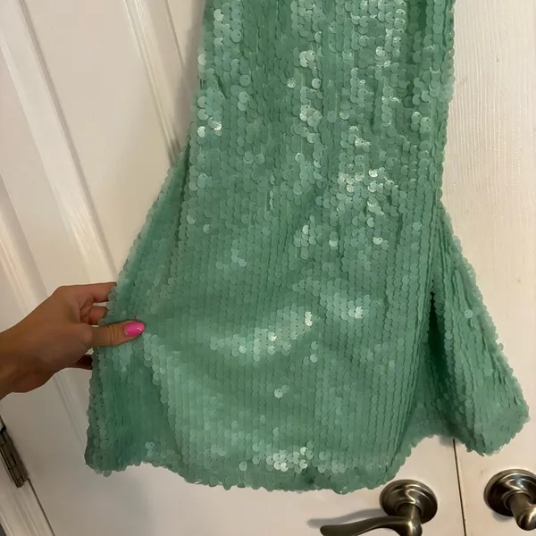 MotelRocks Light Green Sequin Dress Backless - Image 6