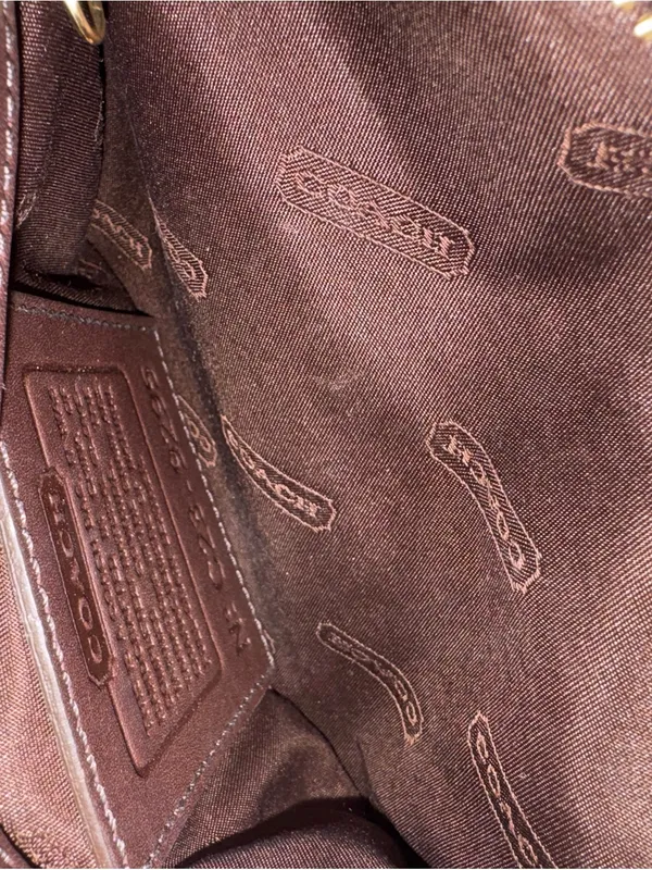 Coach Chocolate Brown Leather Shoulder Bag Mini Pouch Demi Vintage - Image 6