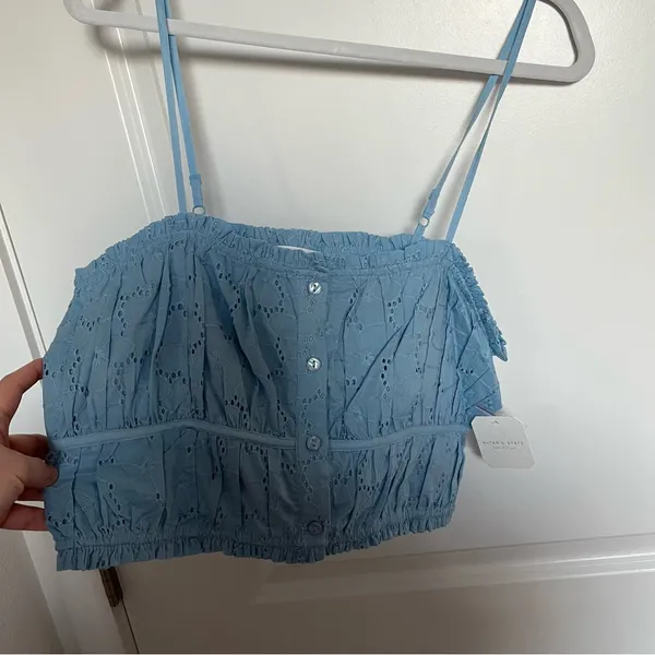 NEW Altar’d State Blue Floral Crop Top Size XL NWT - Image 6