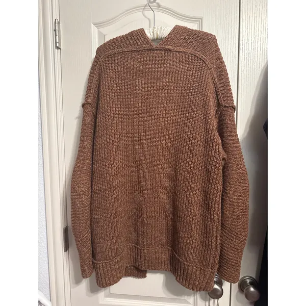 Free People Chunky Knit High Hopes‎ Cardigan Oversized Minimalist Cozy Neutral - Image 4