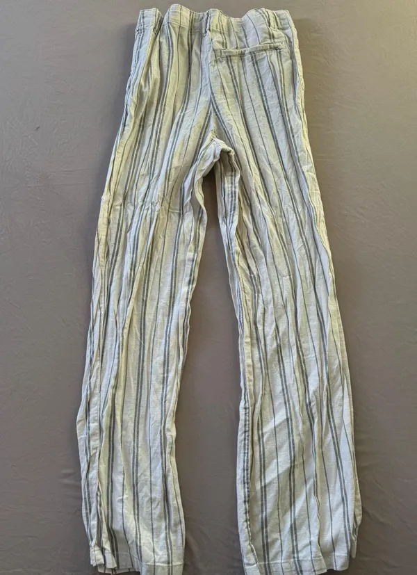 H&M STRIPED LINEN-BLEND PANTS - Image 4