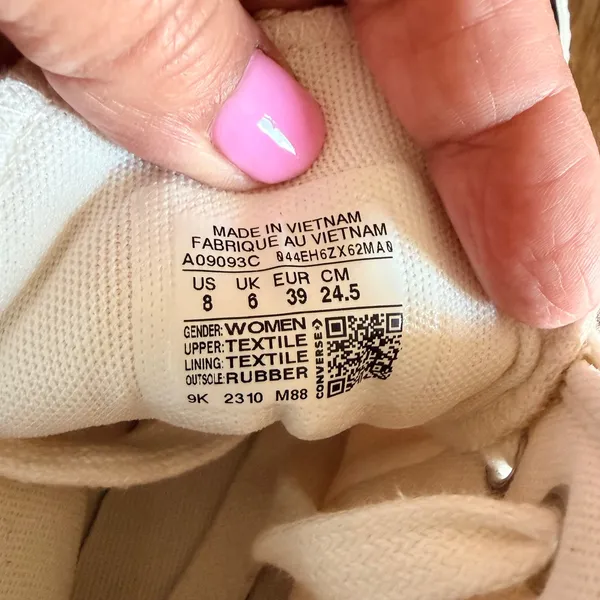 Converse Chuck Taylor All Star Lift Hi Women 8 Egret Cream Woven Cottagecore - Image 2