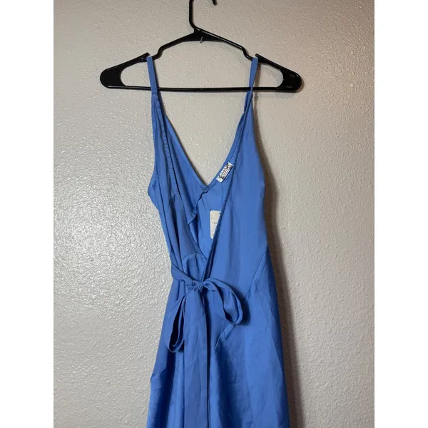 NWT Free People Like Me Or Love Me Slip Dress Blue Wrap Mini XS - Image 5